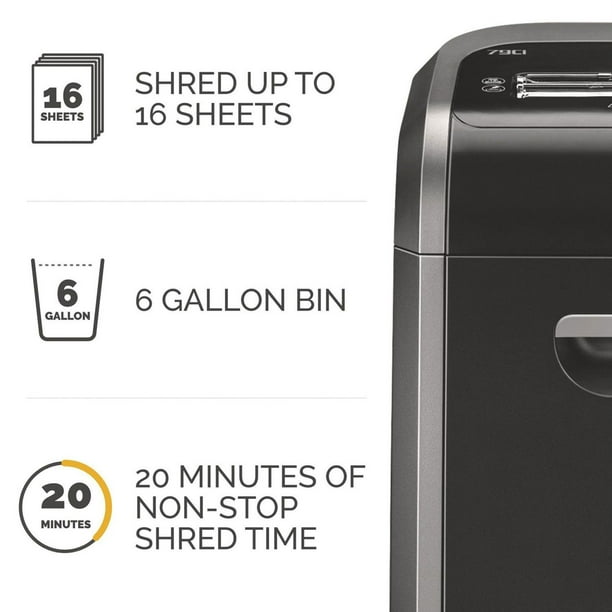 Fellowes - Powershred 79Ci 100% Jam Proof Medium-Duty Cross