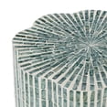 thumbnail image 4 of DecMode 16" x 22" Blue Capiz Shell Mosaic Inlay Accent Table with Floral Inspired Shape, 1-Piece, 4 of 8