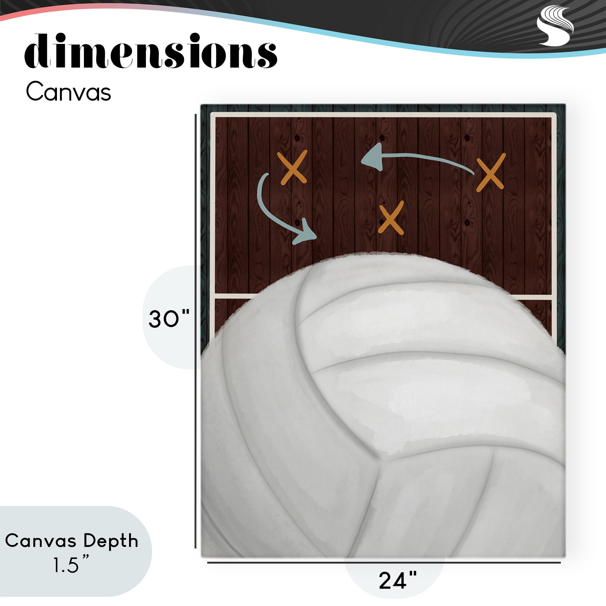 Stupell Industries Volleyball Court Tactics Canvas Wall Art, design by Jennifer Stith