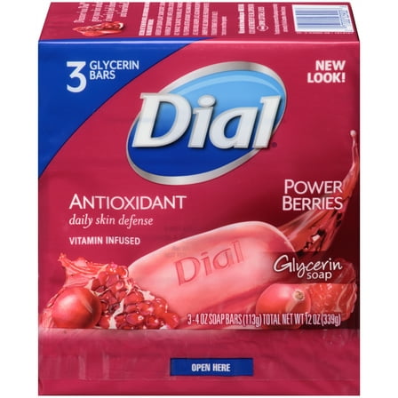 Dial Cranberry & Antioxidant Glycerin Soap, 3 x 4 Oz