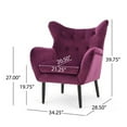 thumbnail image 3 of Noble House Simon Wingback Chair, Purple, 3 of 5