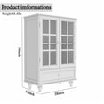 thumbnail image 3 of Sideboard Buffet Cabinet Wooden Floor Storage Console Table with 1 Drawer & 2 Glass Doors For Entryway Living Room Dining Room, 3 of 9