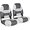 Charcoal/Light Grey(2 seats), variant on NORTHCAPTAIN Deluxe A Pair of Marine High Back Folding Fishing Boat Seat,Stainless Steel Screws Included