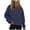 Dark Blue, variant on Quarter Zip Weighted Hoodie for Women Fleece Pullover Fashion Trendy Sweaters Tops Long Sleeve Letter Print Tunic Sweatshirt with Pocket Spring Fall Clothes 2026