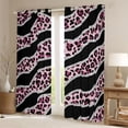 thumbnail image 3 of Homewish Modern Leopard Print Black Out Curtains for Female, Fashion Lines Stripes Curtains Pack of 2 (42x63 Each), Black Pink Abstract Ombre Bedroom Curtains, Curtains and Drapes Decor, 3 of 7
