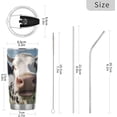 thumbnail image 3 of SKYSONIC Cow Tumbler Stainless Steel Double Wall Vacuum Reusable Insulated Mug with Straw and Built-in Coaste for Cold and Hot Beverages, 12oz, 3 of 7