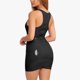 thumbnail image 4 of Gibobby Vestido corto casual para mujer Moda mujer sólido cuello en U sin mangas cuero Mini bolso Hip Night Club vestido(Negro,CH), 4 of 5