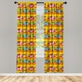 thumbnail image 3 of Ambesonne Animal Cartoon Curtains, Funky Floral, Pair of 28"x63", Multicolor, 3 of 5