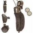 thumbnail image 1 of Handmade 1920's English Coin Purse, Victorian Sterling Silver Coin Purse, 1 of 4
