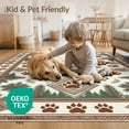 thumbnail image 4 of ODIKA 8'x10' Washable Area Rug Non-Slip Chair-Friendly Mat Woodland Forest Boho Motifs Wildlife Antler Centered Cabin Print Refined for Dining Room, Large Office, Lounge, 4 of 7