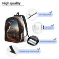 thumbnail image 3 of Balery Pyramid Desert Cat Mochila Clásica Impresa Básica para Viaje, Mochila Escolar Resistente al Agua, Mochila de Lona con Correas Ajustables-Medium, 3 of 5