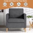 thumbnail image 5 of LAZZO Mid Century Modern Accent Arm Chair, Comfy Upholstered Living Room Chair, Bedroom Reading Chair for Adults, Space-Saving Small Space Furniture, Gray, 5 of 7