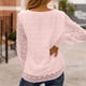 thumbnail image 2 of Manga larga blusa redonda Masajeadores de cuello Loose fit suave transpirable color puro mujeres casual Top para el trabajo fecha compras, 2 of 5