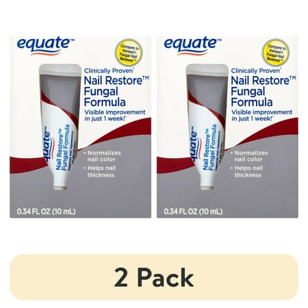 (2 pack) Equate Nail Restore Fungal Formula for Strong and Healthy Nails, 0.34 fl oz, Compare to Kerasal® Fungal Nail Renewal