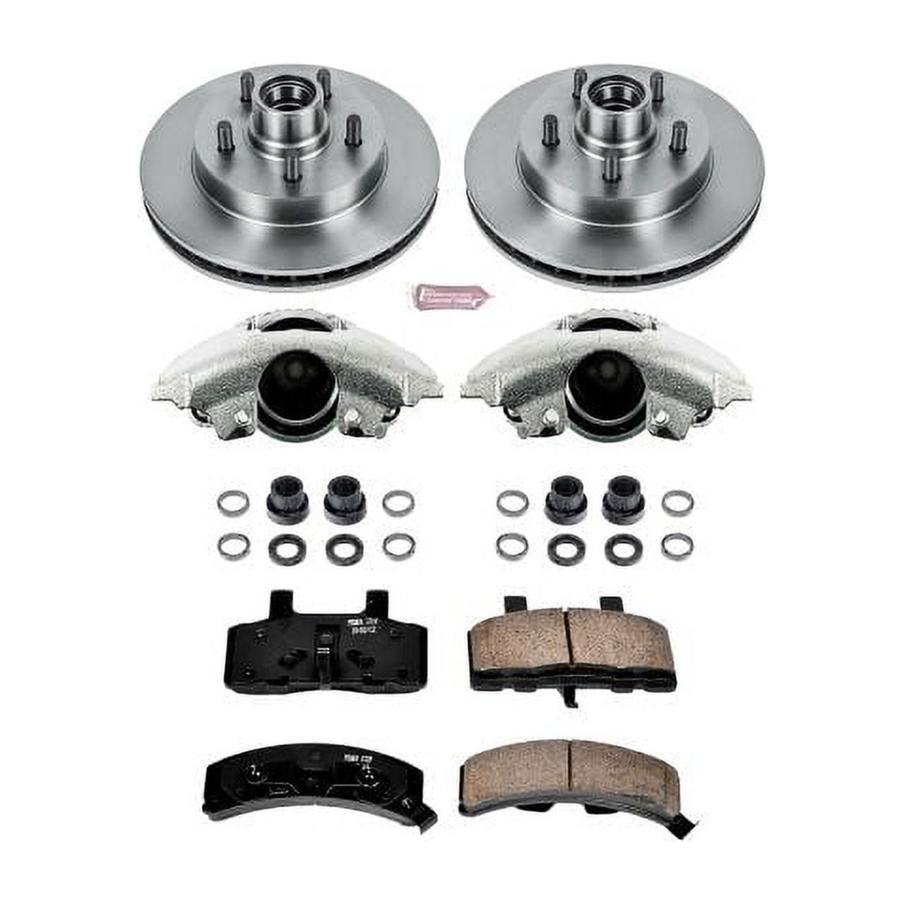 PowerStop Front Stock Replacement Brake Pad and Rotor Kit with Calipers Fits: CHEVROLET GMC Select Models KCOE1990