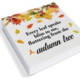 thumbnail image 3 of Zomyto 7"x7" Fall Wood Box Sign Desk Decor Autumn Wood Block Sign Every Leaf Speaks Bliss to Me Sign Autumn Leaves Sign Home, 3 of 6