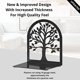 thumbnail image 2 of Bookends Pair - Book Ends to Hold Books, Tree of Life - Home, Office & Bookshelf Decorative Book Stopper - Rust-Proof Metal & Anti-Slip - Shelves Bookend Holder - Black, 2 of 5