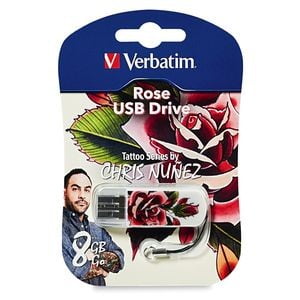 Verbatim Mini USB Flash Drive 98660 8GB Tattoo Series - Rose