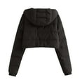 thumbnail image 7 of Generic Womens Cropped Puffer Jacket Winter Long Sleeve Zip Up Quilted Padded Short Coat, 7 of 7