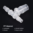 thumbnail image 4 of Unique Bargains 6x12x6mm OD PP Reducing Barb Hose Fitting Tee T Shape 3 Way Pipe Connector, Translucent 2 Pack, 4 of 5