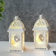 thumbnail image 5 of Set of 2 Vintage Decorative Lanterns 7.5''H Battery-Operated Metal Hanging Lanterns with Fairy String Lights, 5 of 9