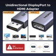 thumbnail image 2 of Adaptador DisplayPort a HDMI UGREEN 8K @60Hz Active DP 1.4 a HDMI 2.1, 2 of 9
