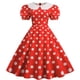 thumbnail image 1 of Vestidos Para Mujer Vestidos Casuales Retro Vintage Moda Estampado Cuello Redondo Manga Corta Puff Manga Lunares Swing Vestido Odeerbi ODB152270, 1 of 7