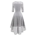 thumbnail image 6 of SCSAlgin Women Long-Sleeve A-Line Foral Lace Bridesmaid Dress Midi for Wedding Formal Party Dress 2024 Prom Gown, 6 of 6