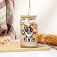 thumbnail image 3 of Patriotic English Springer Spaniel 4th of July Independence Paws 16oz Glass Cup Mug Springers Dog Lover Gifts Glass Can with Bamboo Lid and Straw - 02010, 3 of 5