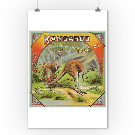Kangaroo Brand Tobacco Label (9x12 Art Print, Wall Decor Travel
