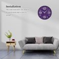 thumbnail image 3 of Inteprter Reloj de pared de 12 pulgadas, reloj con puntero que no hace tictac, funciona con pilas, decorativo, moderno, para sala de estar, relojes Decoración del hogar Púrpura Inteprter HA082810-01, 3 of 6