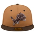thumbnail image 2 of Men's New Era  Light Brown/Dark Brown Detroit Lions Two-Tone Walnut 59FIFTY Fitted Hat, 2 of 5