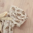 thumbnail image 4 of Rovga Baby Girl Bodysuits Cotton Floral Autumn Bow Tie Short Sleeve Romper Bodysuit Clothes, 4 of 6
