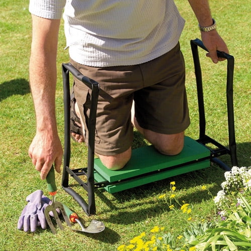 Gardman Foldaway Garden Kneeler Seat Black Green Com