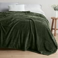 thumbnail image 6 of Nestl Cut Plush Fleece Blanket, Soft Lightweight Fuzzy Luxury King Size Bed Blankets for Bed, King, Olive Green, 6 of 11