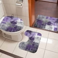 thumbnail image 4 of Purple Grey Bath Mat 3 Piece Bathroom Rug Set, Modern Oil Painted Abstract Art Aesthetics Non Slip Bath Rug Contour Mat and Toilet Lid Cover, Absorbent Shower Mats Soft Bath Rugs and Mats Sets, 4 of 8