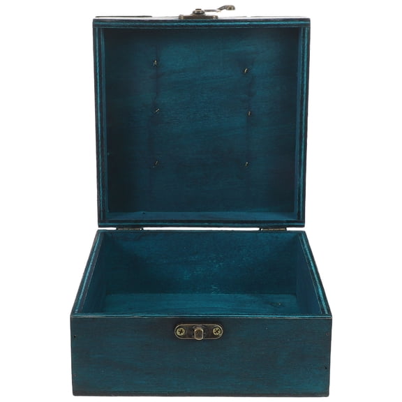 CRILSTYLEO Vintage Wooden Storage Box Green Decorative Treasure Chest for Jewelry Organizer At Home