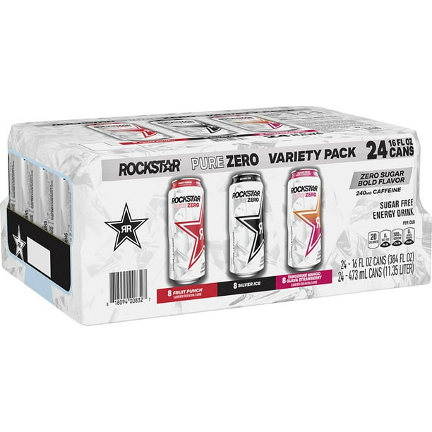 Rockstar Pure Zero Sugar Free Energy Drink Variety 16 fl. oz