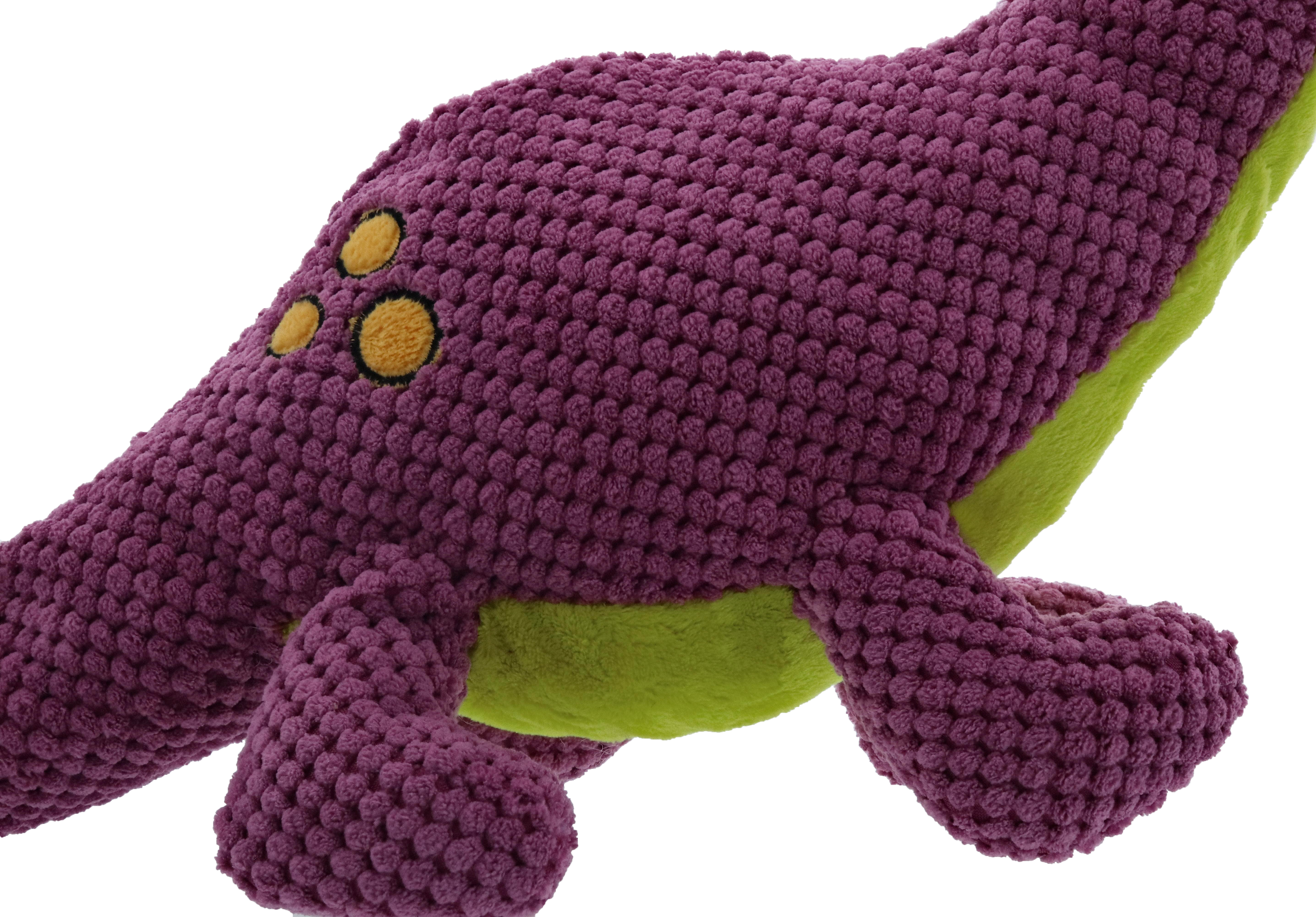 Play 365 Dog Toys Jurassic Cord Crew, Plush Brachiosaurus Toy, Purple, Large