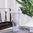 thumbnail image 3 of Vaso Glitter con Popote y Tapa con Orejas de Gato Gatito Transparente HappyWare 400ml Glitter Transparente, 3 of 3