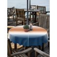 thumbnail image 2 of Outdoor Tablecloth with Umbrella Hole for Patio/Picnic/Party/Camping, Navy Blue Burnt Orange Ombre Waterproof Table Cloth Round Cover Washable, Modern Gradient Abstract (Dia 54"), 2 of 9