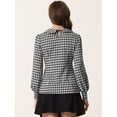 thumbnail image 4 of Blusa de Manga Larga Allegra K de tela de Cuadros para mujer Elegante Informal Negro S, 4 of 6