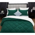 thumbnail image 6 of D.N.G. BEDDINGS 1 Piece Luxury Reversible Diamond Pattern Comforter Premium Super Soft, All Season 800 TC, 100% Egyptian Cotton King/California King Size Teal Green/White Solid Color, 6 of 7