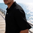 thumbnail image 3 of Polo Shirts for Men Short Sleeve Collared Golf Shirt Work Performance Athletic Polos with Pocket Black 3XL, 3 of 7