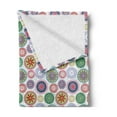 thumbnail image 2 of Mandala Soft Flannel Fleece Throw Blanket, Ornamental Different Floral Motifs in Circular Designs Oriental Abstract, Cozy Plush for Indoor and Outdoor Use, 70" x 90", Multicolor, by Ambesonne, 2 of 5