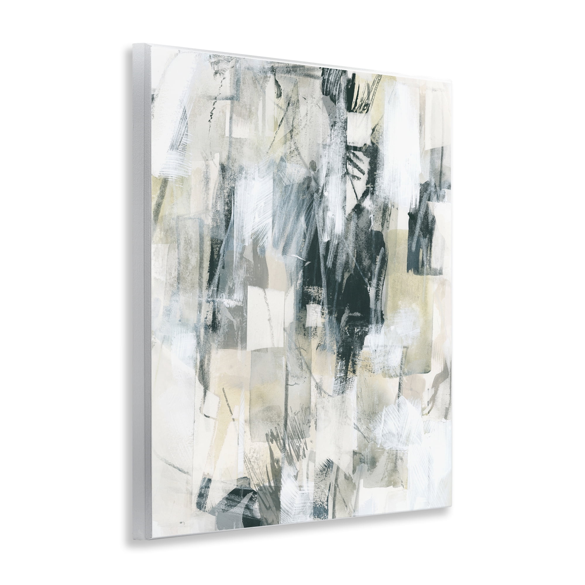 Stupell Industries Grey Layered Restless Shapes Abstract Painting Unframed Art Print Wall Art, 11 x 14