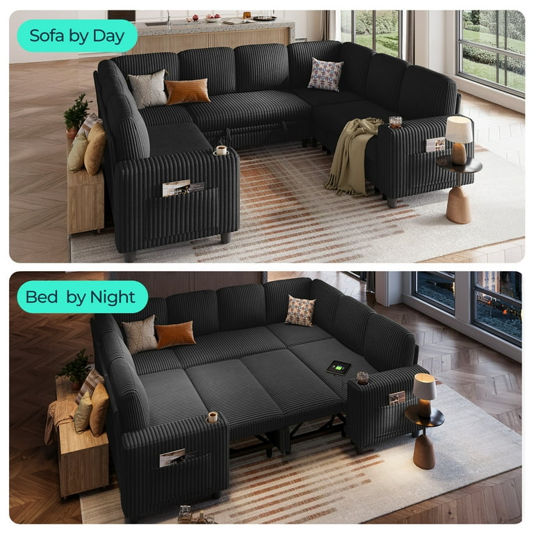 LINSY HOME U Shaped Modular Sectional Sofa for Living Room, Plush