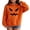 Orange, variant on Girls Orange Hoodies Halloween Devil Graphic Pumpkin Hooded Sweatshirts Teen Kids Oversized Cute Funny Pullover Tops Ribbed Cotton Casual Sweater