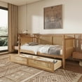 thumbnail image 1 of Euroco Traditional Style Rattan Twin Size Daybed with 2 Drawers, Adult, Antique Walnut, 1 of 5