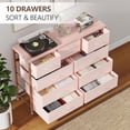 thumbnail image 2 of Historyli Cómoda de tela con 10 cajones para dormitorio,moderna cómoda,organizador de almacenamiento grande y ligero con compartimentos de tela para sala de estar y pasillo,mueble de TV de 139 cm, 2 of 8